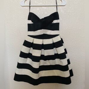 Black and White BCBG MAXAZRIA Mini Dress